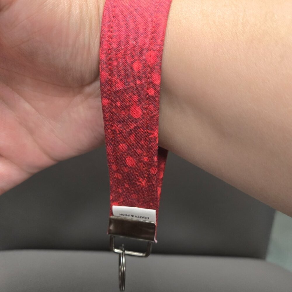 Crafty & Posh Red Christmas Theme Handmade Wristlet